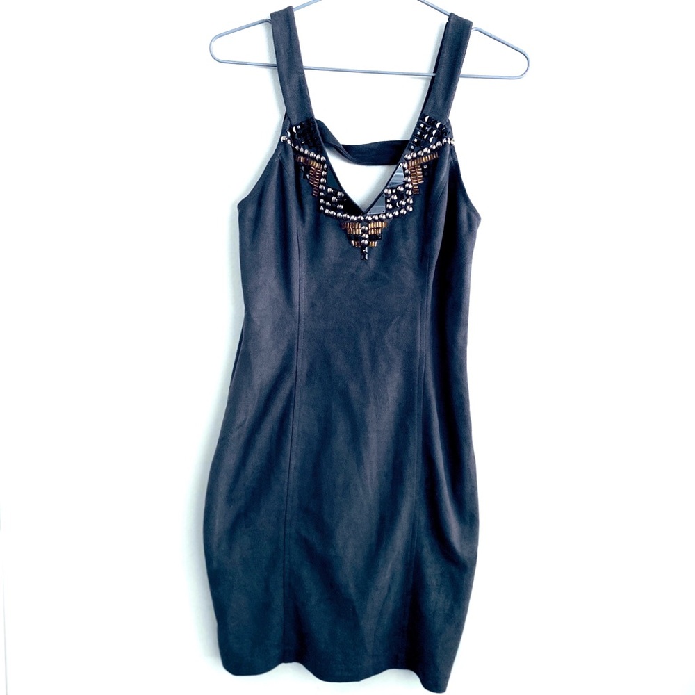BEBE Dark Sued textured Dress / Long top S/Medium